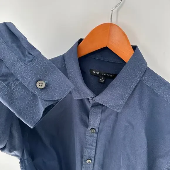 ROBERT BARAKETT Men's Collared Long Sleeve Shirt // L - Picture 5 of 8
